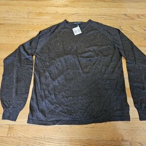 New Vintage Mark Shale Men's Long Sleeve Vneck Silk Shirt Size XL